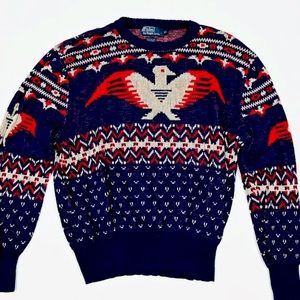 Y2K POLO RALPH LAUREN AZTEC EAGLE SWEATER